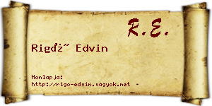 Rigó Edvin névjegykártya